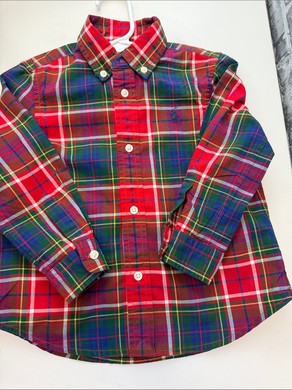 Ralph Lauren‎ Red & Green Plaid Button-Down Shirt - Kids